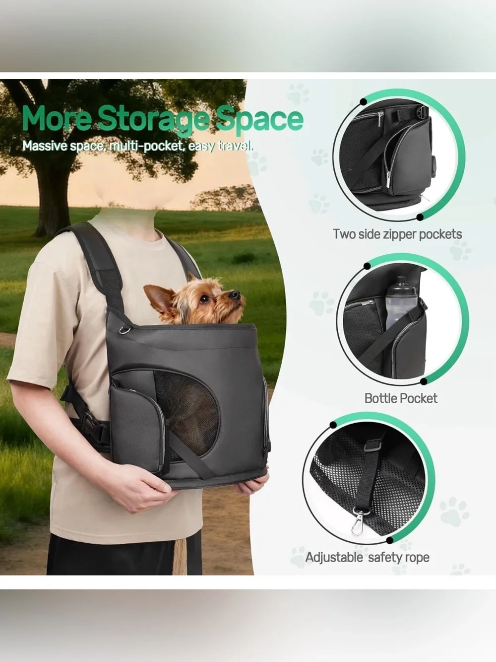 Front-Opening Pet Carrier Backpack - Black